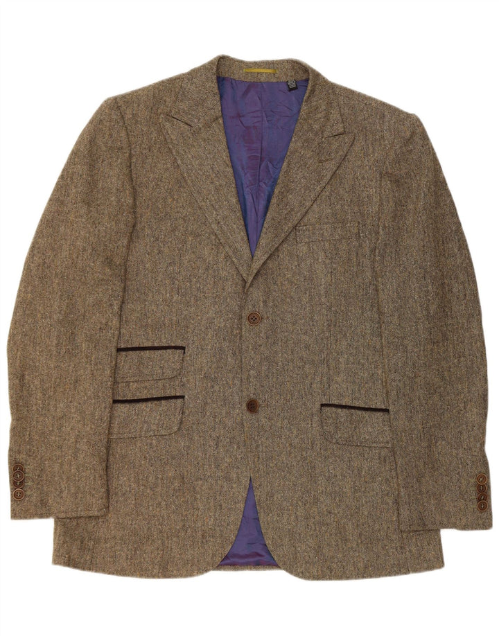 Giacca blazer da uomo a 2 bottoni Ted Baker taglia 5 XL poliestere marrone