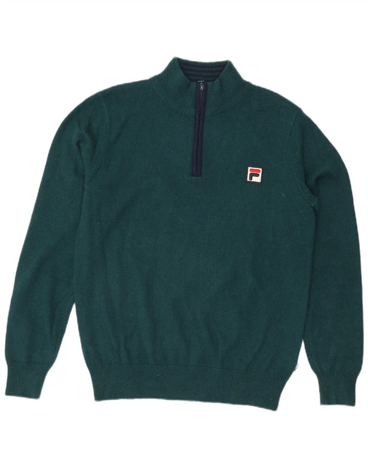 Maglione Fila da uomo con zip e collo grande verde