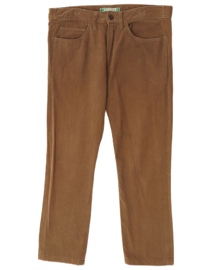 Pantaloni corti dritti da donna Lacoste W30 L25 cotone marrone