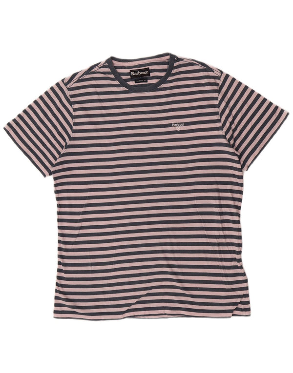 Barbour Uomo T-shirt su misura Top in cotone a righe medie blu navy