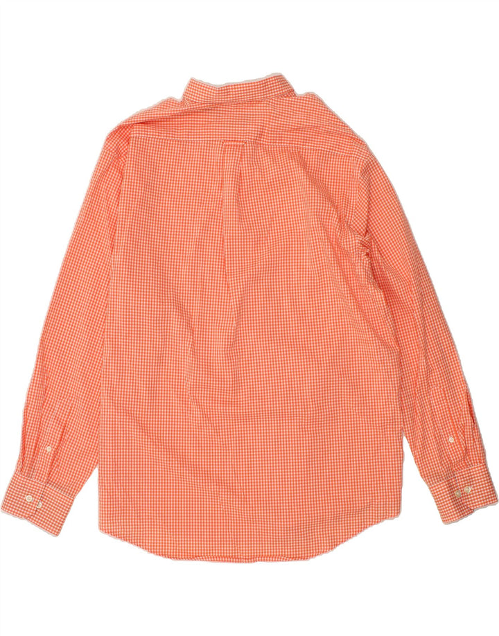 IZOD Mens Shirt XL Orange Gingham Cotton Vintage Izod and Second-Hand Izod from Messina Hembry 