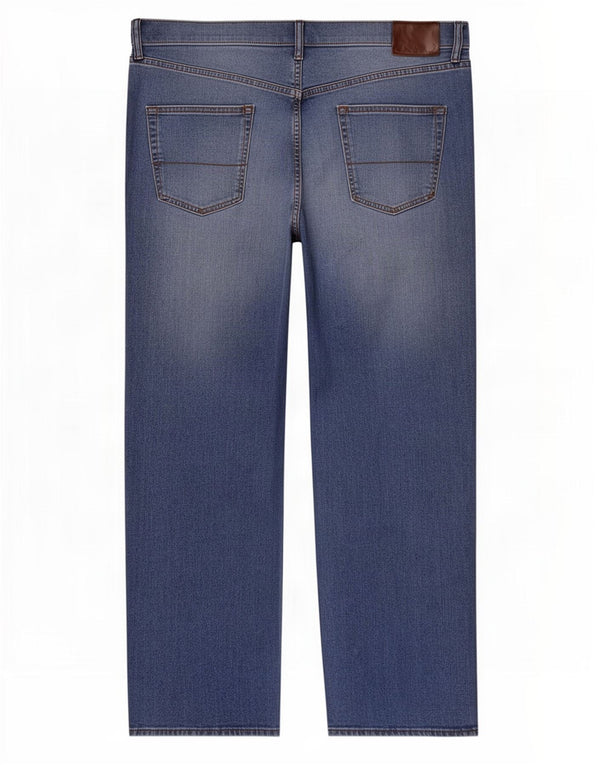 Jeans dritti regolari da uomo Marks & Spencer W44 L31 cotone blu