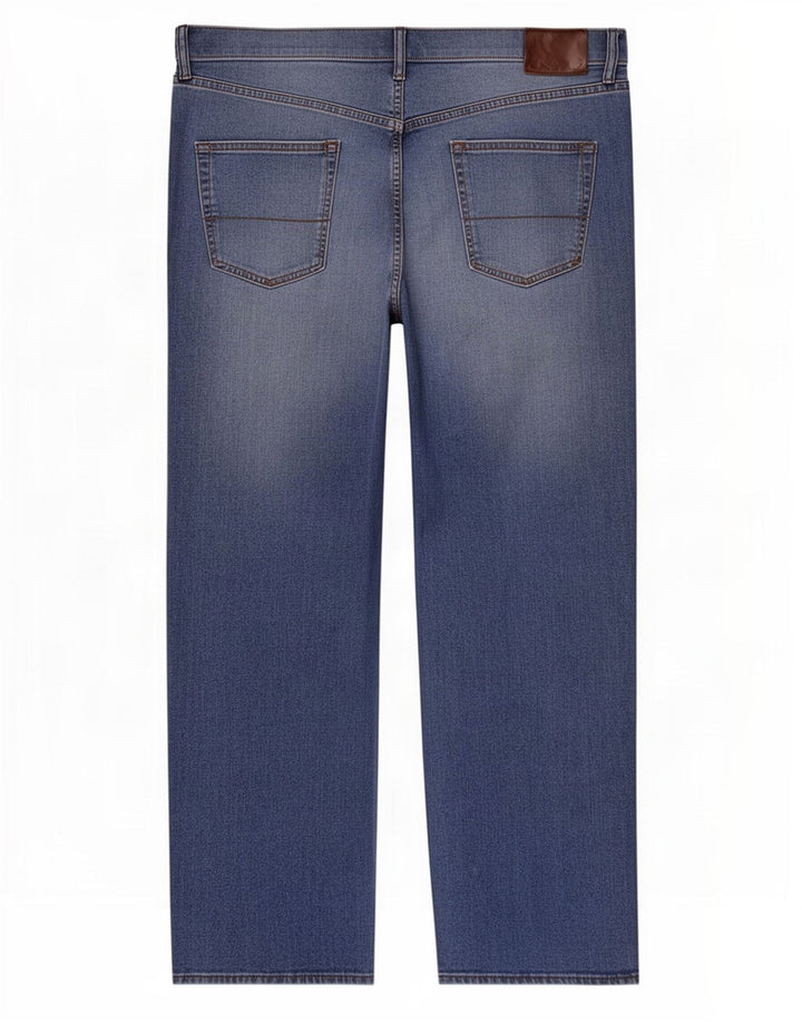 Jeans dritti regolari da uomo Marks & Spencer W44 L31 cotone blu