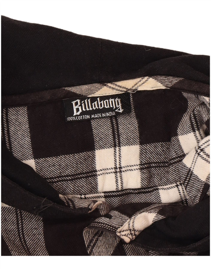 Camicia da uomo in flanella con cappuccio Billabong, grande cotone a quadri neri