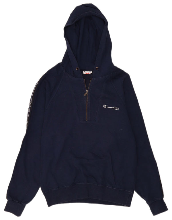Maglione con cappuccio e zip grafica oversize da donna Champion UK 10 Small Blu Navy