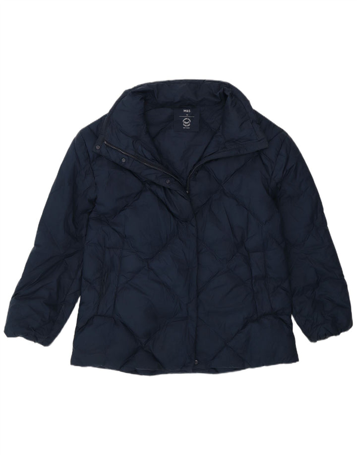 Giacca imbottita oversize da donna Marks & Spencer UK 10 Small Blu Navy