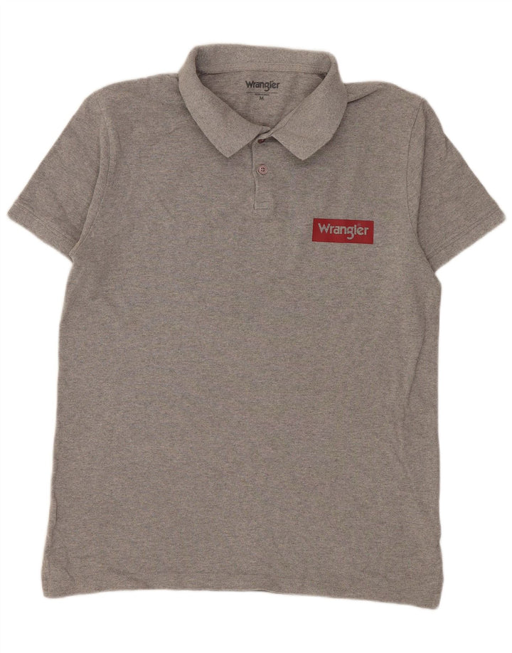Polo da uomo WRANGLER in cotone screziato grigio medio