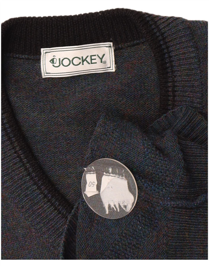Maglione da uomo con scollo a V Jockey IT 50 Blu medio geometrico