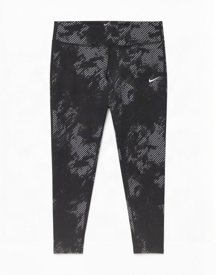 Leggings Nike Dri Fit Capri da donna UK 12 poliestere geometrico nero medio