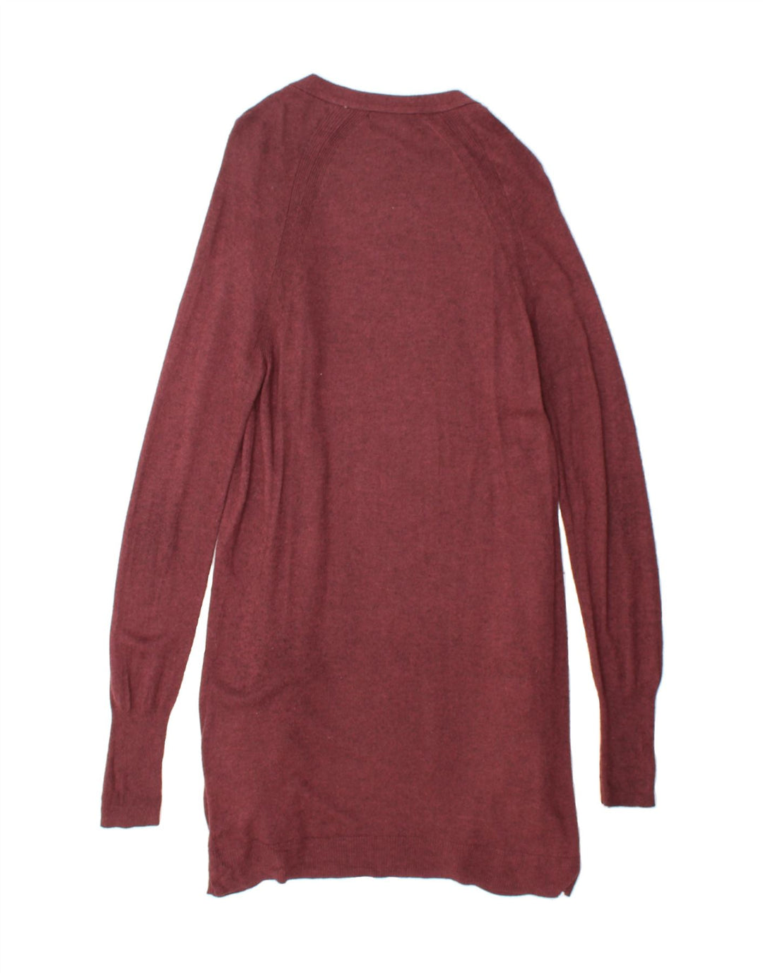 MOSSIMO Womens Longline Open Cardigan Sweater UK 12 Medium Burgundy Nylon Vintage Mossimo and Second-Hand Mossimo from Messina Hembry 