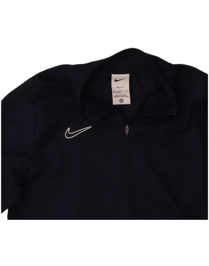 Giacca superiore della tuta da ragazzo Nike 13-14 anni XL blu navy poliestere