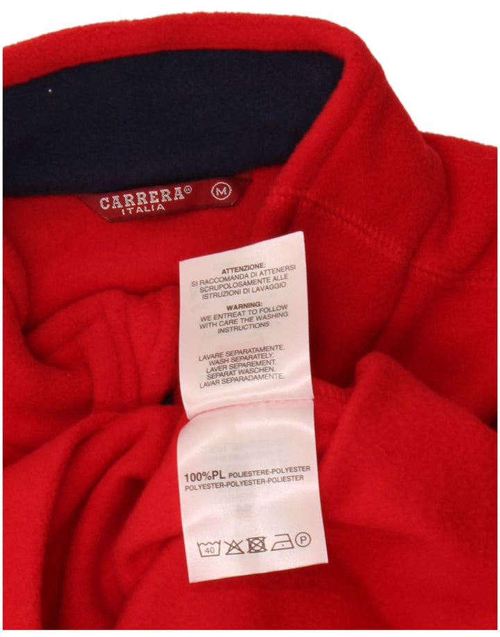 Maglione in pile da uomo Carrera con zip e collo in poliestere rosso medio
