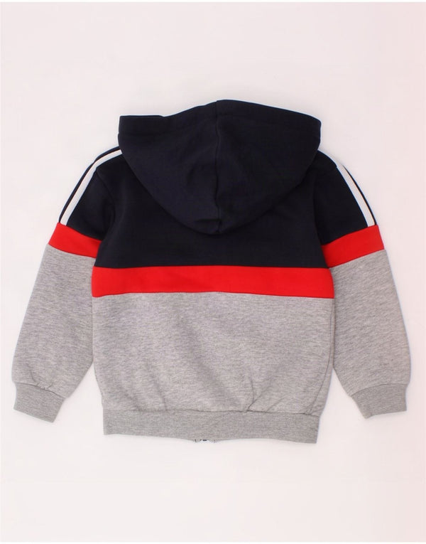 Maglione con cappuccio e zip Adidas da bambino, 18-24 mesi, in cotone color block grigio