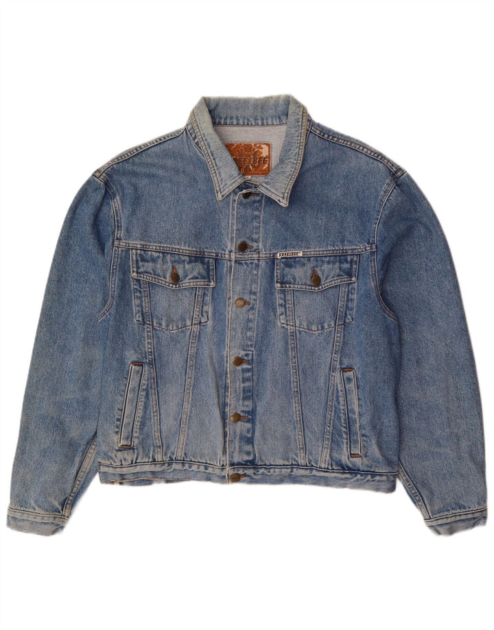 Giacca di jeans vintage da uomo UK 42 XL in cotone blu