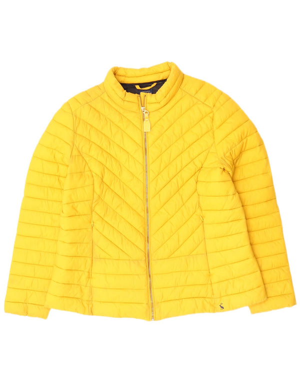 JOULES Giacca imbottita da donna UK 18 XL Giallo Poliammide