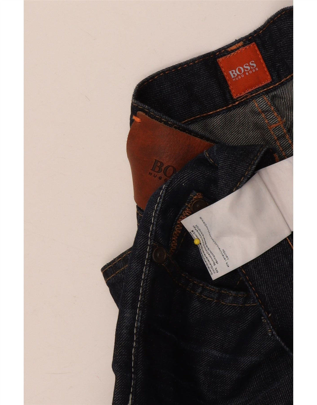 Hugo Boss Mens Straight Jeans W34 L32 Navy Blue Cotton