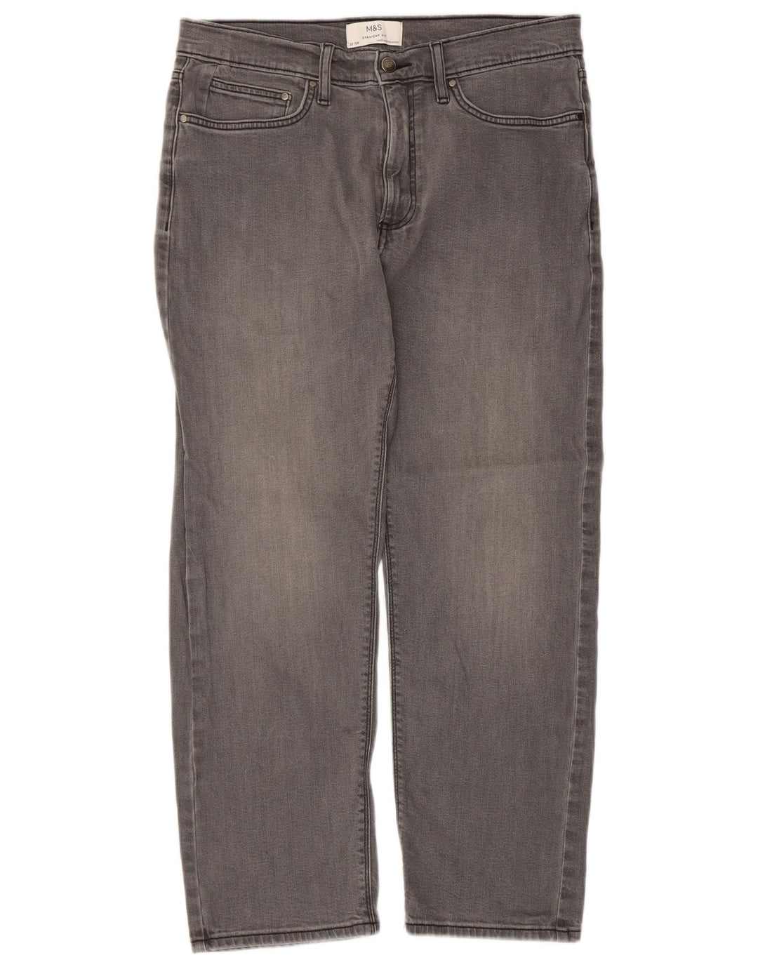 Jeans dritti da uomo Marks & Spencer W32 L29 cotone grigio