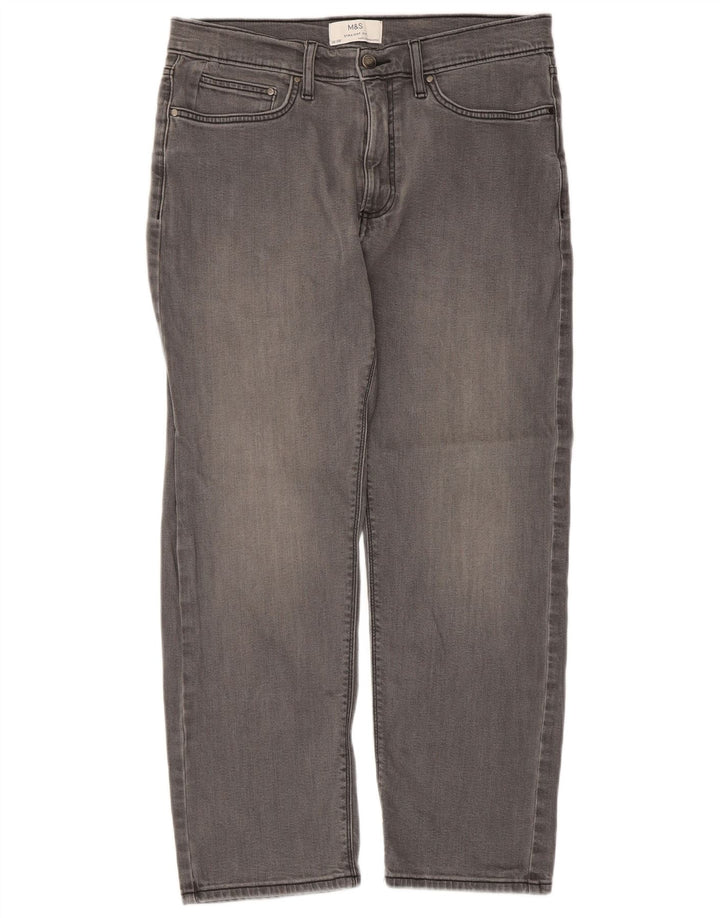 Jeans dritti da uomo Marks & Spencer W32 L29 cotone grigio