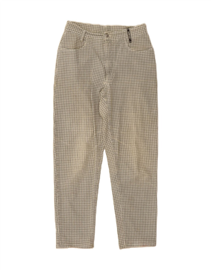 H.I.S Womens Slim Casual Trousers W30 L27 Grey Check Vintage H.I.S and Second-Hand H.I.S from Messina Hembry 