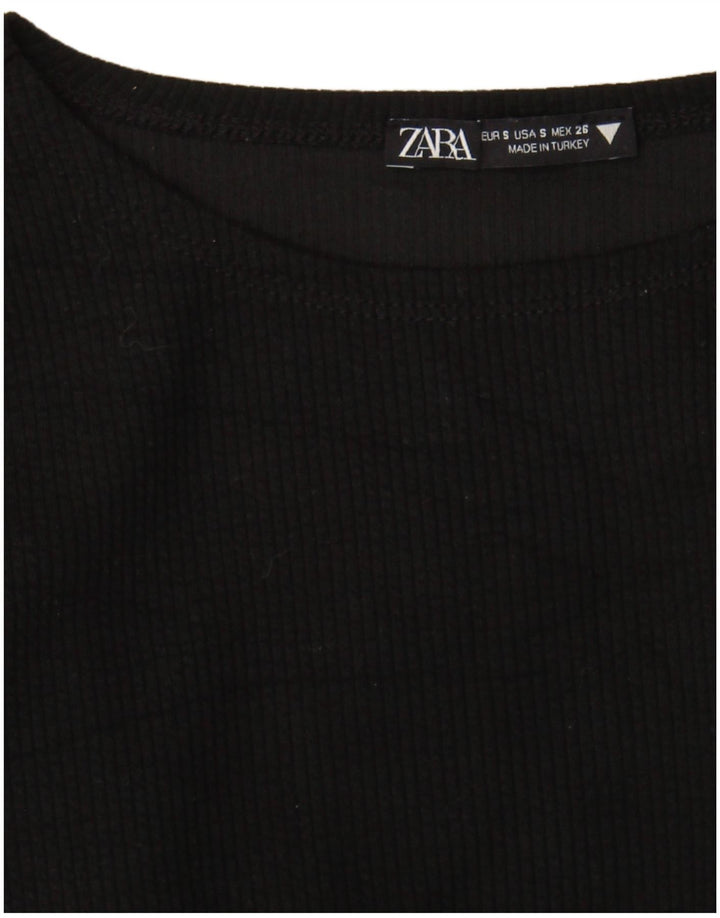 Top corto da donna Zara a maniche lunghe UK 8 piccolo nero