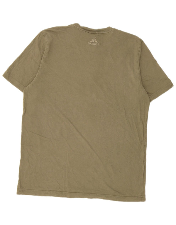 T-shirt grafica da uomo Adidas Top in cotone kaki medio