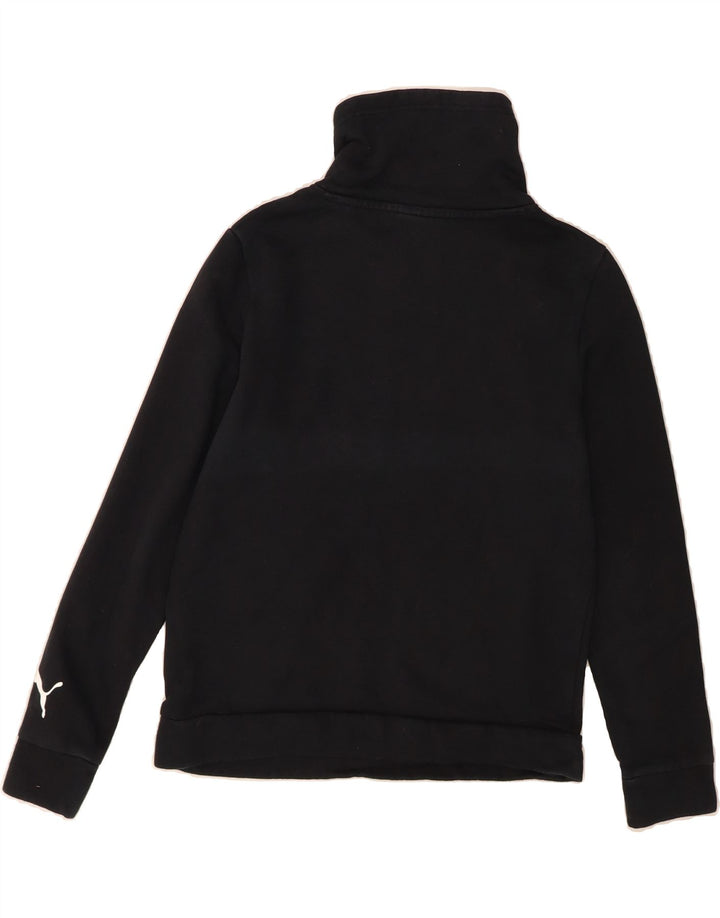 PUMA Womens Graphic Sweatshirt Jumper UK 12 Medium Black Cotton Vintage Puma and Second-Hand Puma from Messina Hembry 
