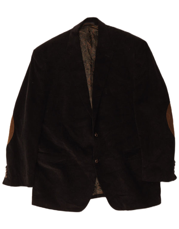 Ralph Lauren Mens 2 Button Corduroy Blazer Jacket UK 44 XL Black Cotton