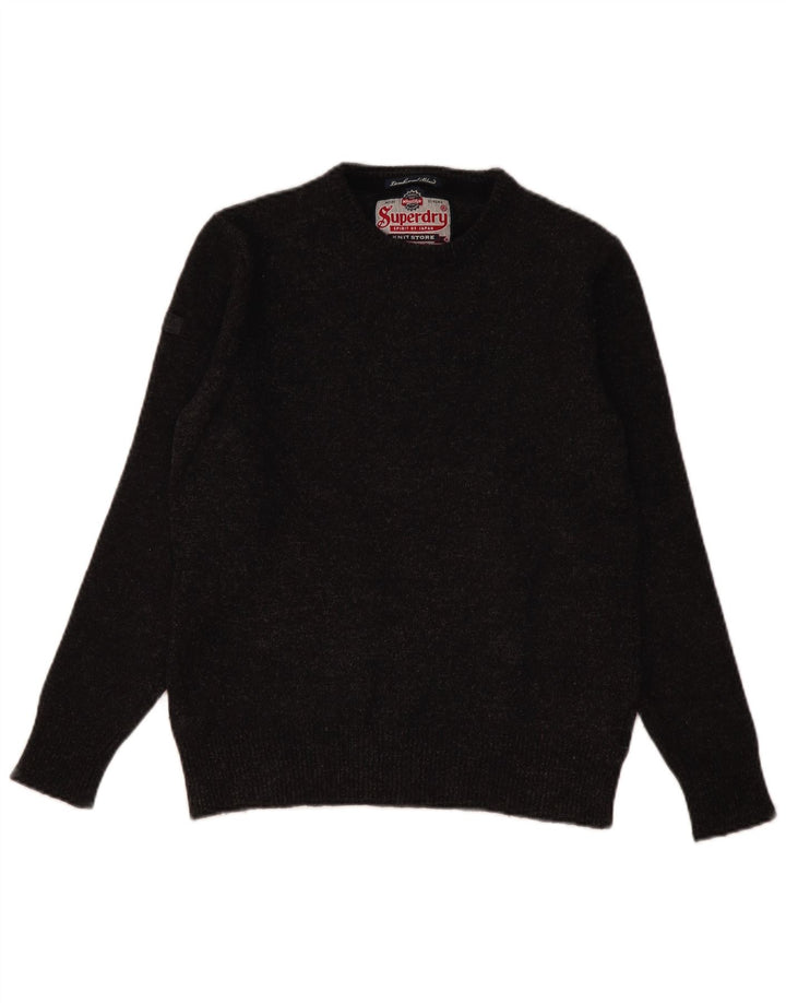 Maglione da uomo girocollo Superdry in lana d'agnello grigio grande