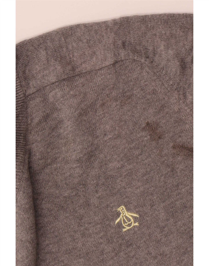 Maglione da uomo con scollo a V Penguin grande grigio
