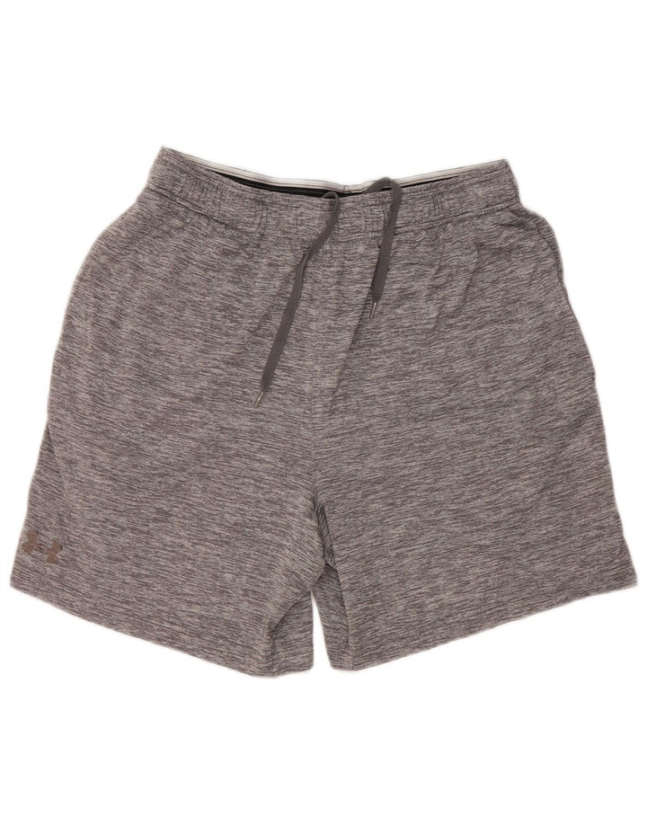 Pantaloncini sportivi da uomo UNDER ARMOUR Large in poliestere color block grigio