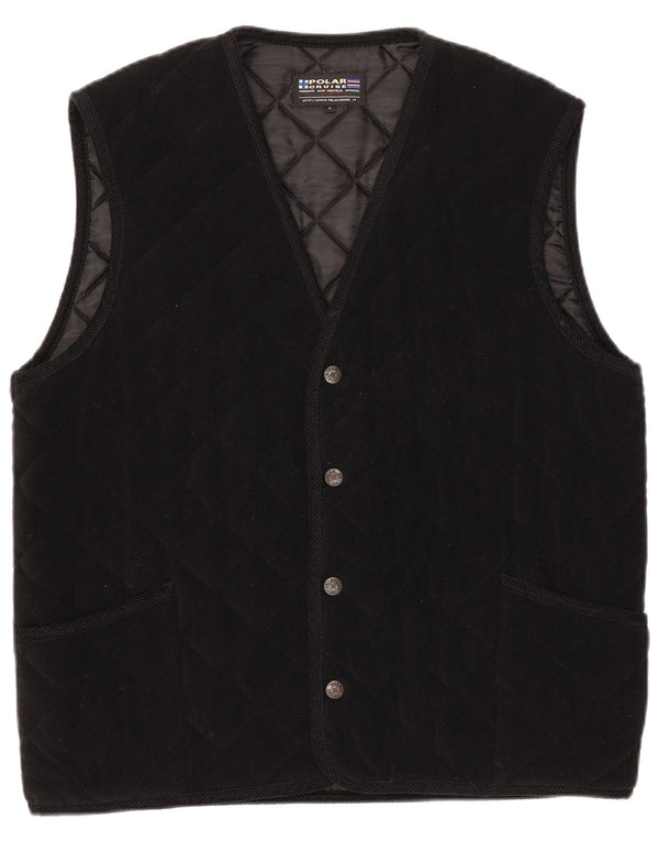 Gilet trapuntato vintage da uomo UK 40 grande nero