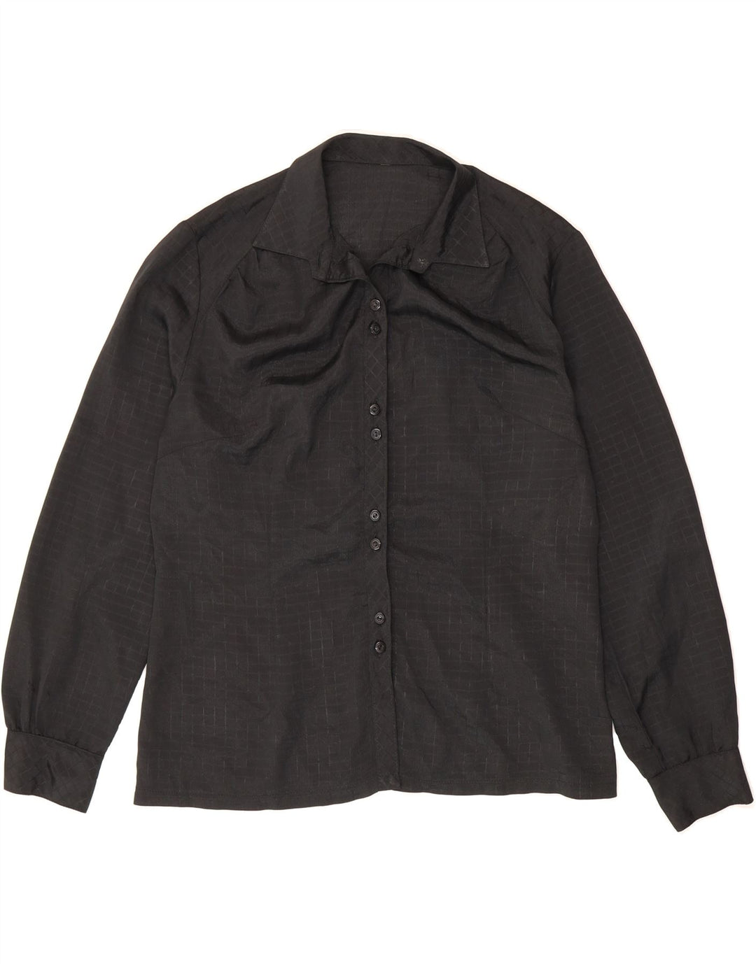 VINTAGE Womens Shirt Blouse UK 16 Large Black Polyester Vintage Vintage and Second-Hand Vintage from Messina Hembry 