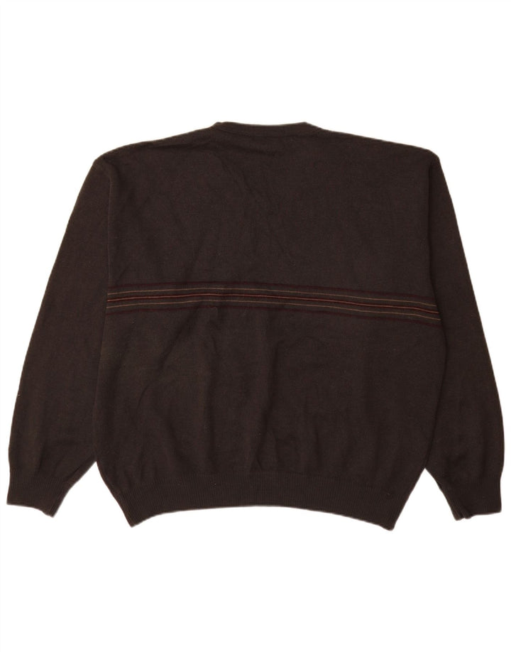 Maglione da uomo con scollo a V St Michael XL in acrilico a righe grigie