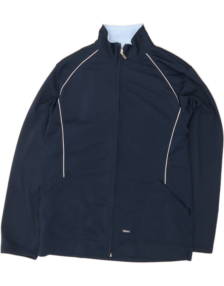 CHAMPION Womens Tracksuit Top Jacket UK 14 Medium Navy Blue Vintage Champion and Second-Hand Champion from Messina Hembry 