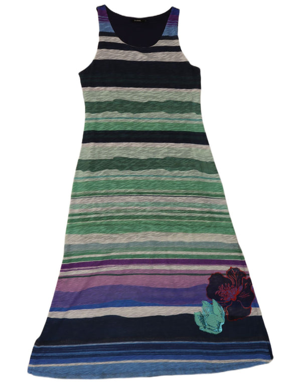 Desigual Abito lungo senza maniche da donna UK 18 XL floreale multicolore