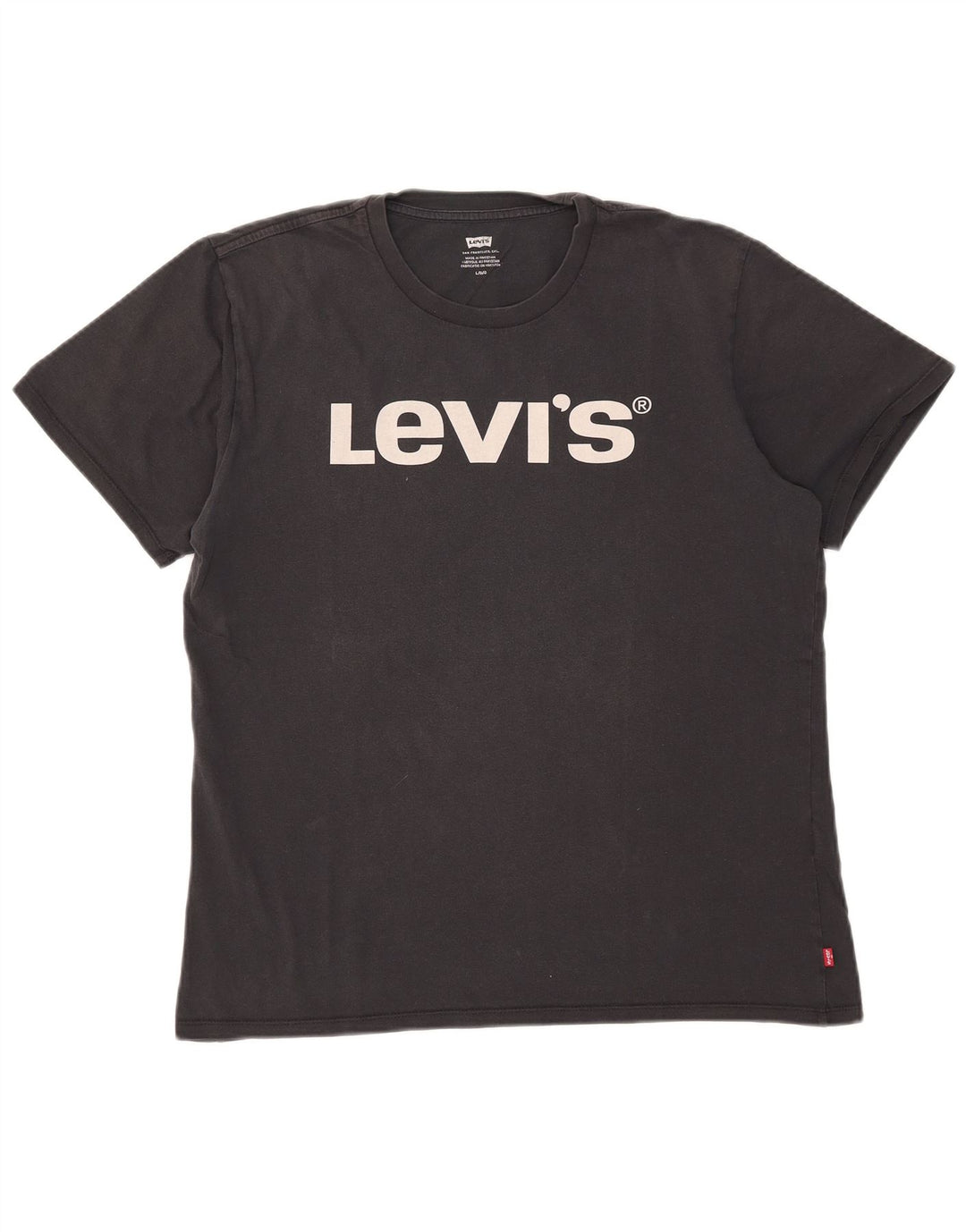 T-shirt grafica da donna Levi's Top UK 16 grande cotone grigio