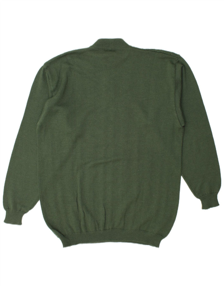 Maglione vintage da uomo con collo alto e maglione grande verde