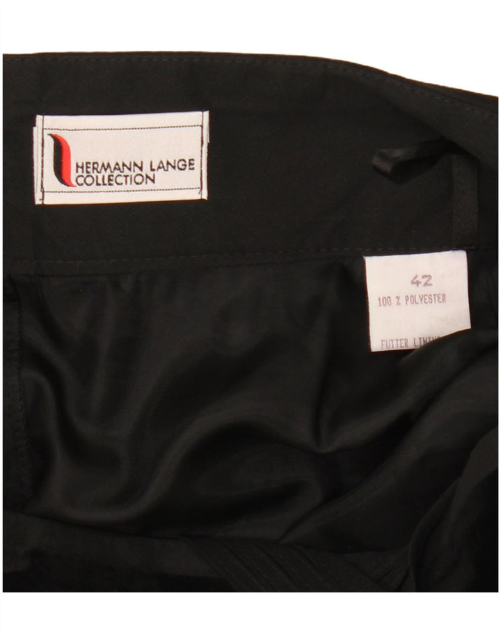Gonna a trapezio da donna Hermann Lange IT 42 media W30 poliestere nero