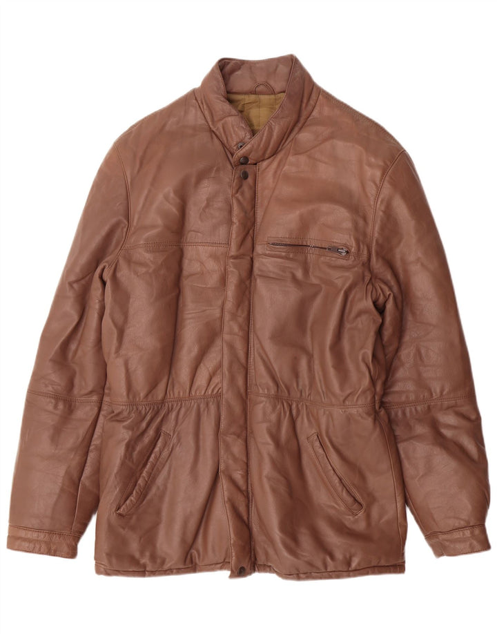 Giacca in pelle vintage da donna IT 50 XL Marrone