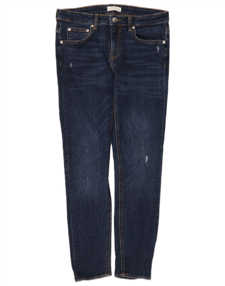Jeans skinny effetto invecchiato Zara da donna EU 40 medio W30 L28 blu