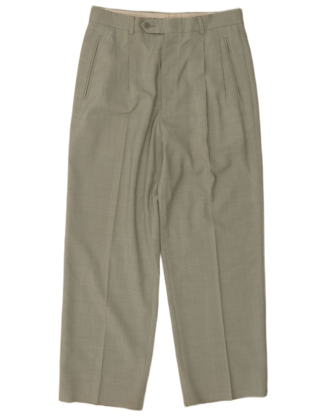 Pantaloni da abito vintage da uomo con pegging W30 L27 Verde