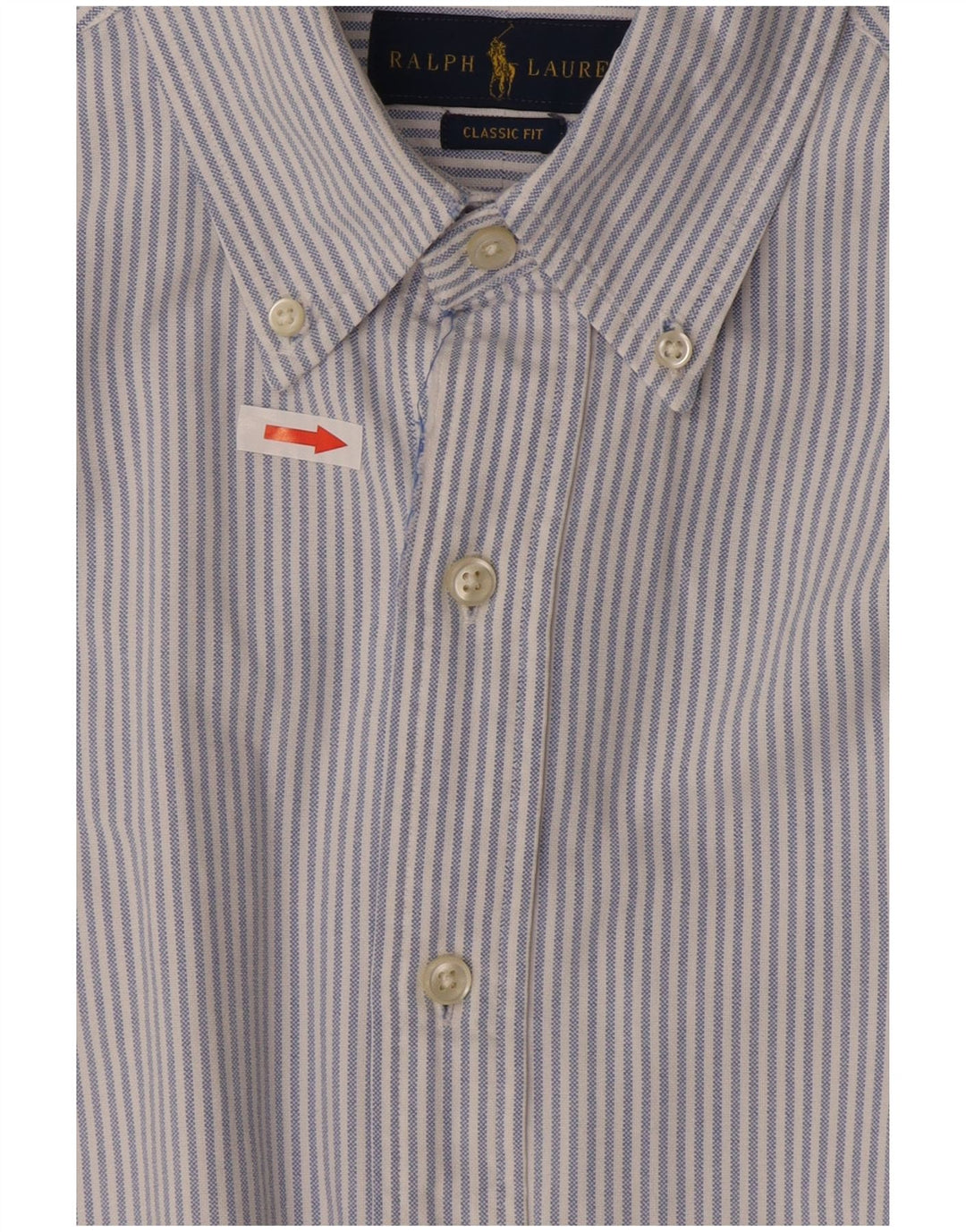 Camicia Ralph Lauren da uomo vestibilità classica in cotone a righe blu medio