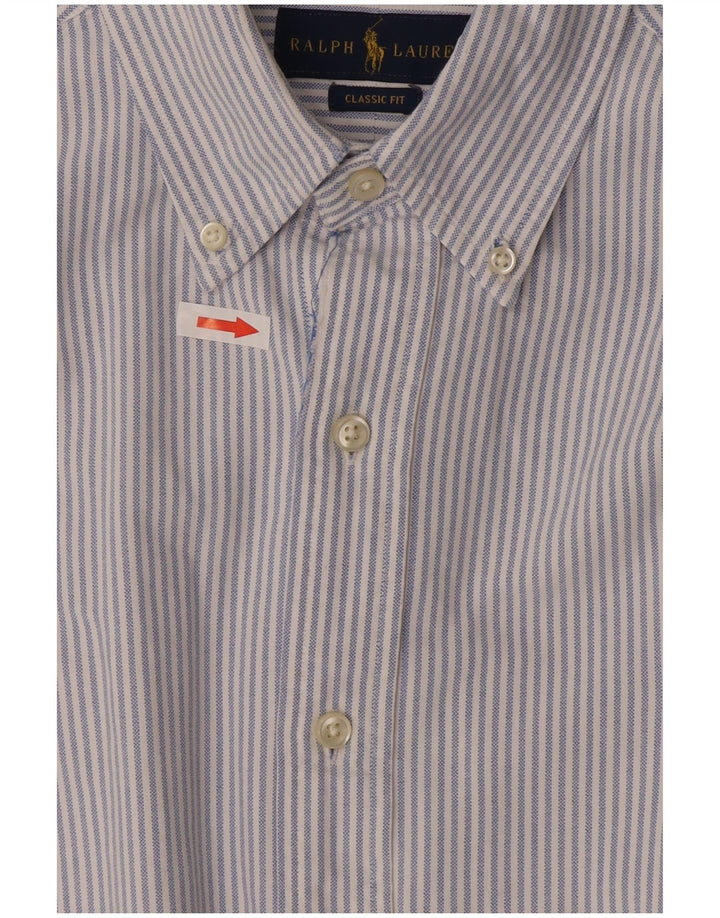 Camicia Ralph Lauren da uomo vestibilità classica in cotone a righe blu medio