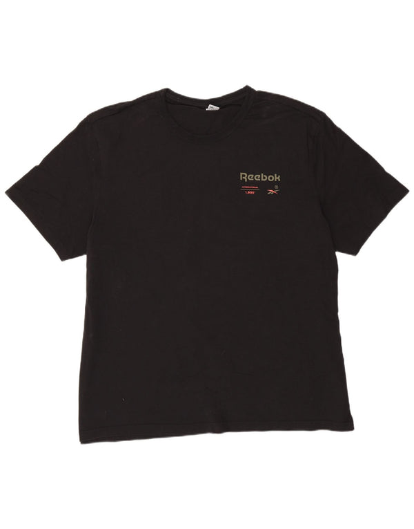 T-shirt grafica da uomo Reebok Top 2XL in cotone nero