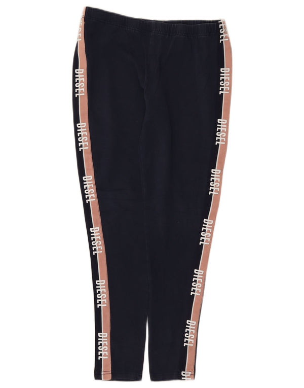 Leggings crop con grafica da donna Diesel UK 12 blocco colore blu navy medio