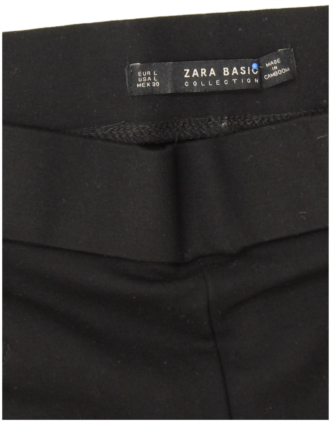 ZARA Womens Slim Cropped Trousers Large W30 L25 Black Viscose