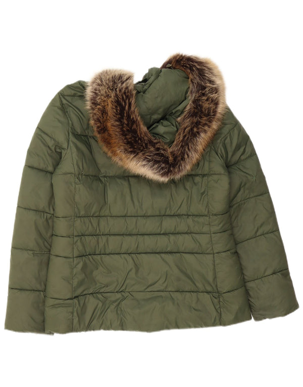 Giacca imbottita con cappuccio da donna Barbour UK 12 poliestere verde medio