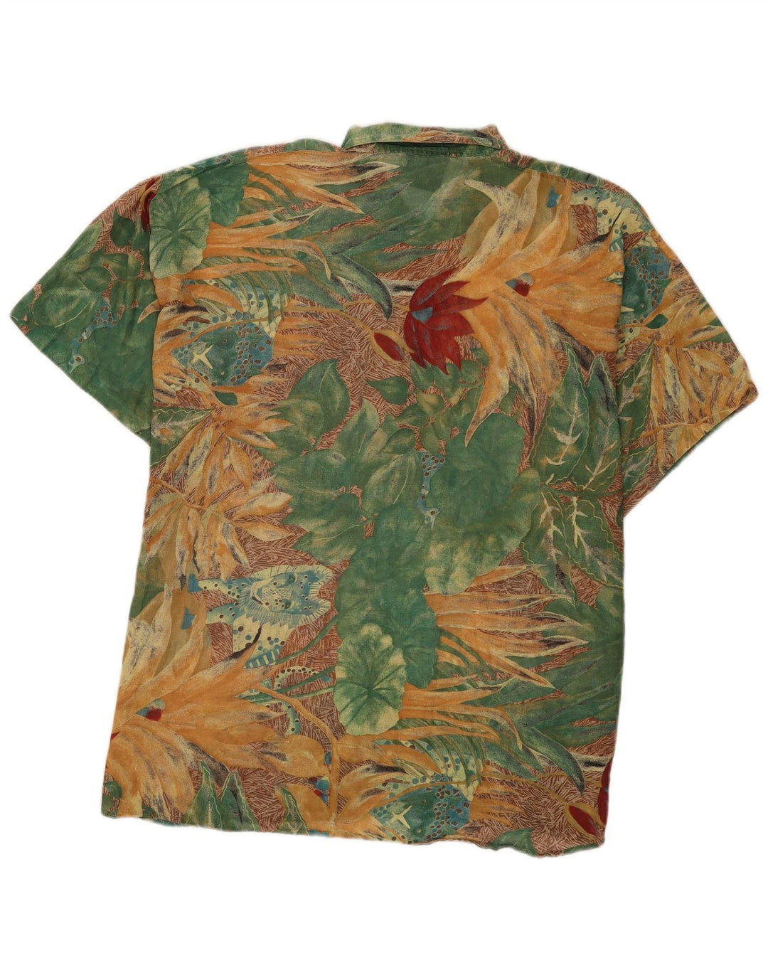 Camicia pullover vintage a maniche corte da uomo IT 54 XL floreale multicolore