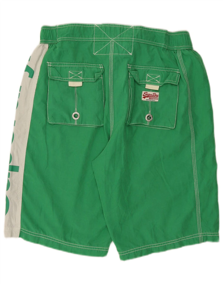 Pantaloncini da bagno grafici da uomo Superdry XL poliestere color block verde