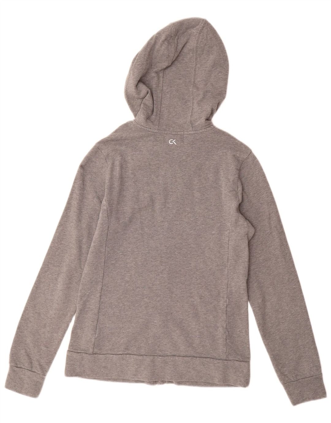 CALVIN KLEIN Felpa con cappuccio e zip Performance da donna UK 12 Grigio medio